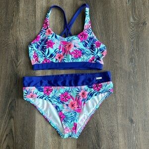 Floral Blue Bikini Set